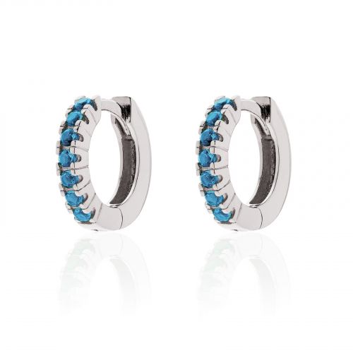 Orecchini in argento con zirconia cubica azzurro