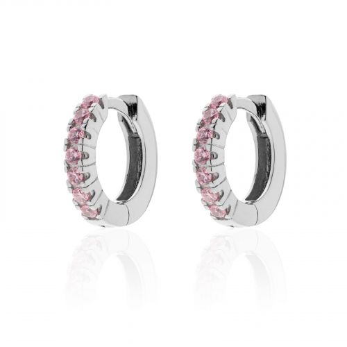 Orecchini in argento con cubic zirconia rosa
