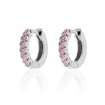 Orecchini in argento con cubic zirconia rosa