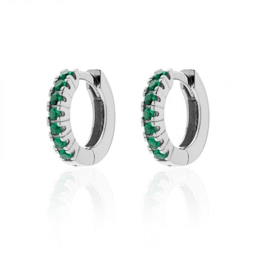 Orecchini in argento con zirconia cubica verde