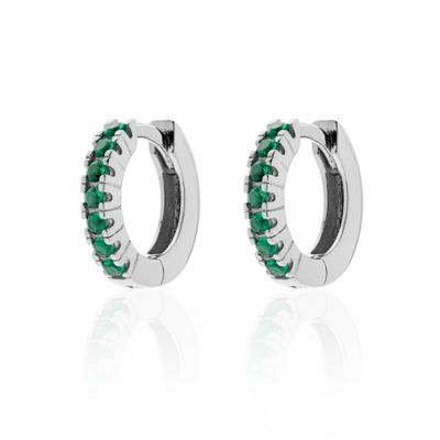 Orecchini in argento con zirconia cubica verde