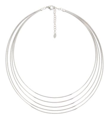 Collier DNA 5 fili rodio