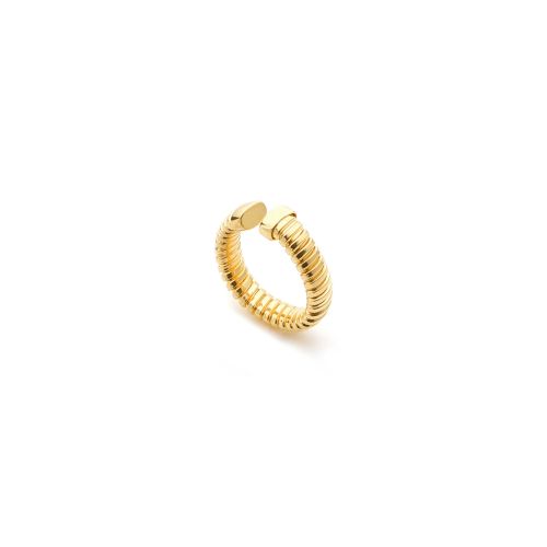 Anello tubogas in argento dorato