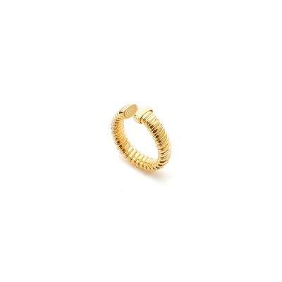 Anello tubogas in argento dorato