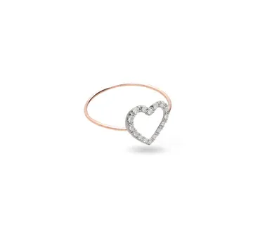 ANELLO Filodamore in oro Giallo 9kt e cuore di diamanti bianchi
