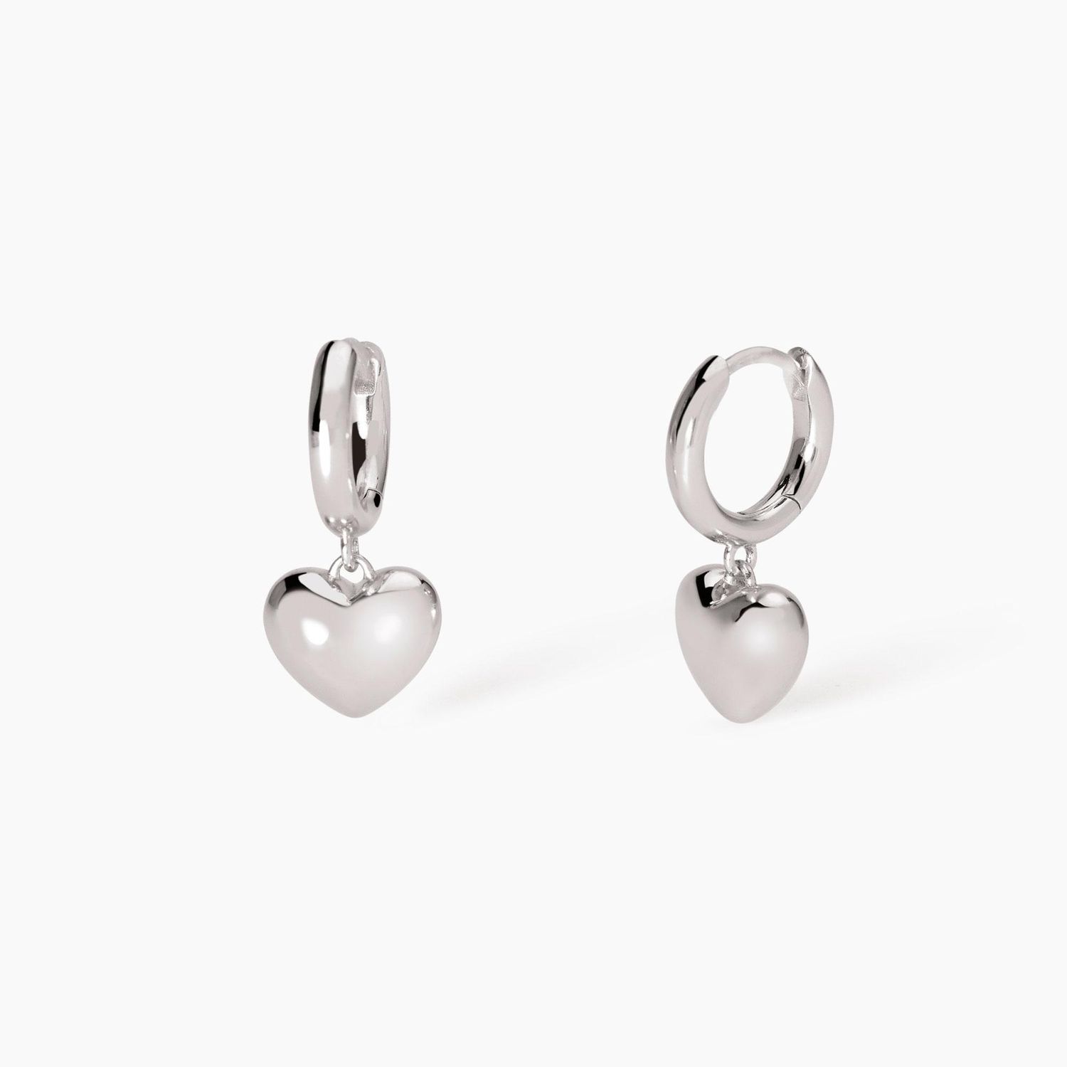 Orecchini in argento con cuore Feeling