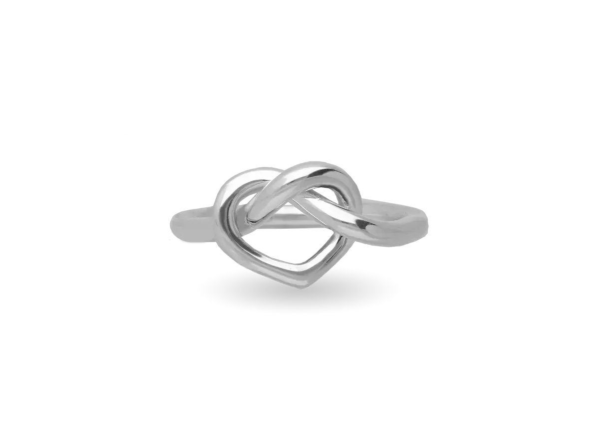 ANELLO CUORE ANNODATO IN ARGENTO 925