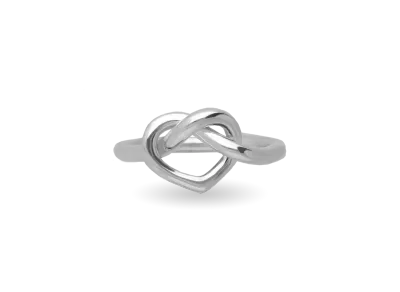 ANELLO CUORE ANNODATO IN ARGENTO 925