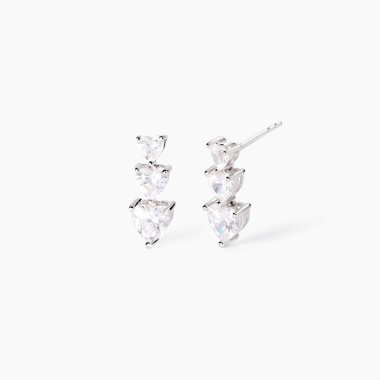 Orecchini in argento con zirconi cuore Lovely