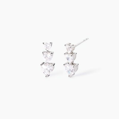 Orecchini in argento con zirconi cuore Lovely