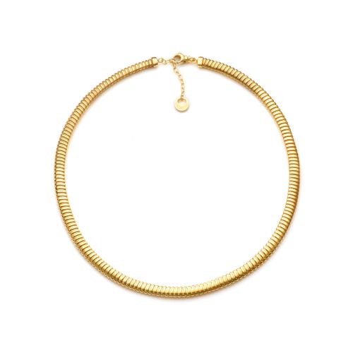 Collana tubogas in argento dorato