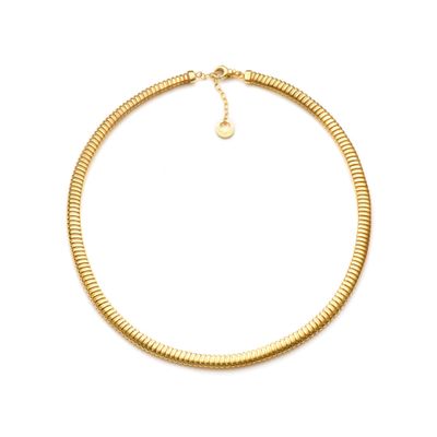Collana tubogas in argento dorato