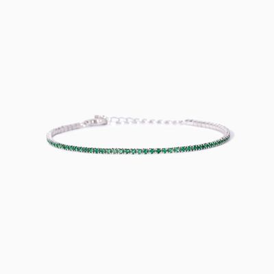Bracciale mini tennis con smeraldi sintetici