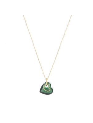 GIROCOLLO 18KT BATTITO CUORE VERDE