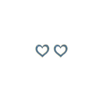COPPIA DI ORECCHINI 18KT CUORE TRAFORATO POLVERE BLU