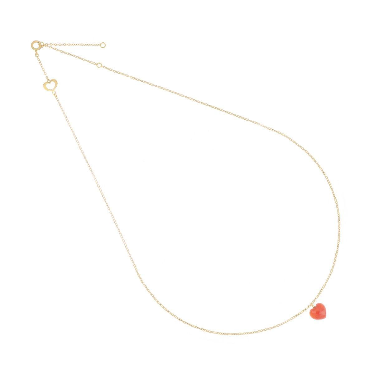 GIROCOLLO 18KT CUORE CORALLO