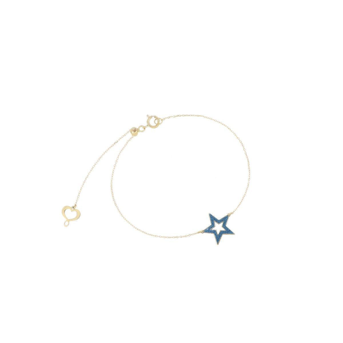 BRACCIALE 18KT CUORE TRAFORATO POLVERE BLU