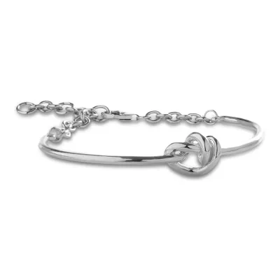 Bracciale Nodi d&#39;Amore semirigido in Argento 925 con catena grande in Argento 925 -Small