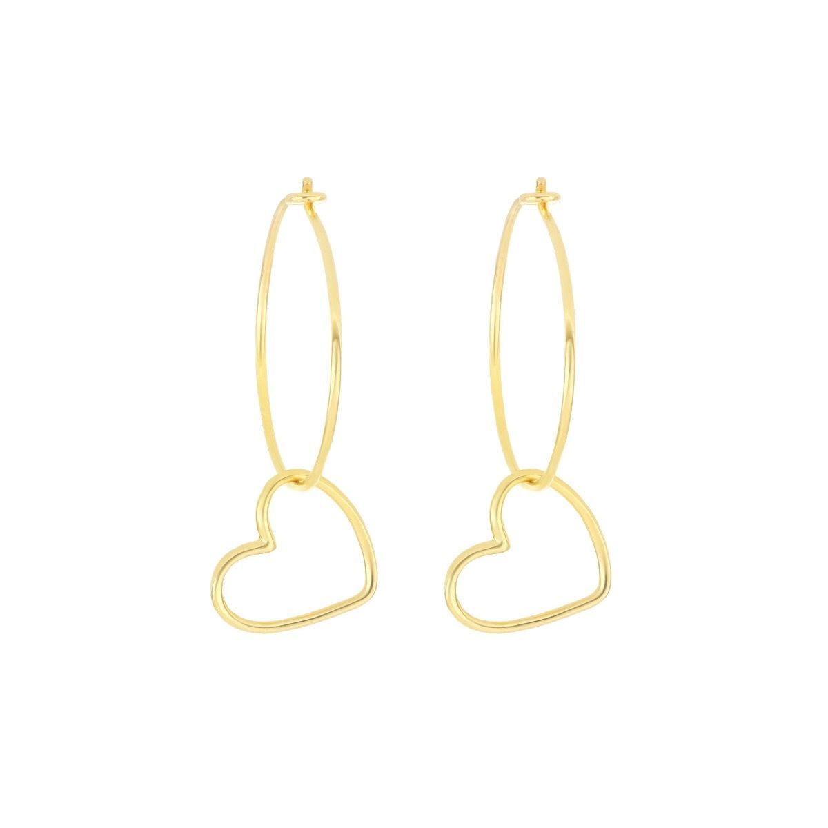 COPPIA DI ORECCHINI CERCHIO 19MM YOU CUORE