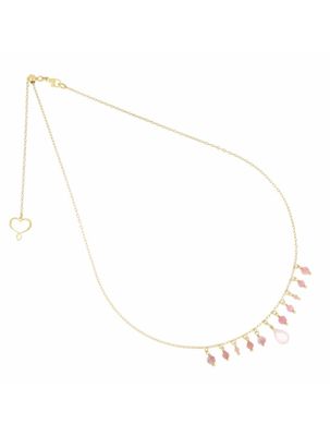 GIROCOLLO GOCCIA QUARZO ROSA E TORMALINE