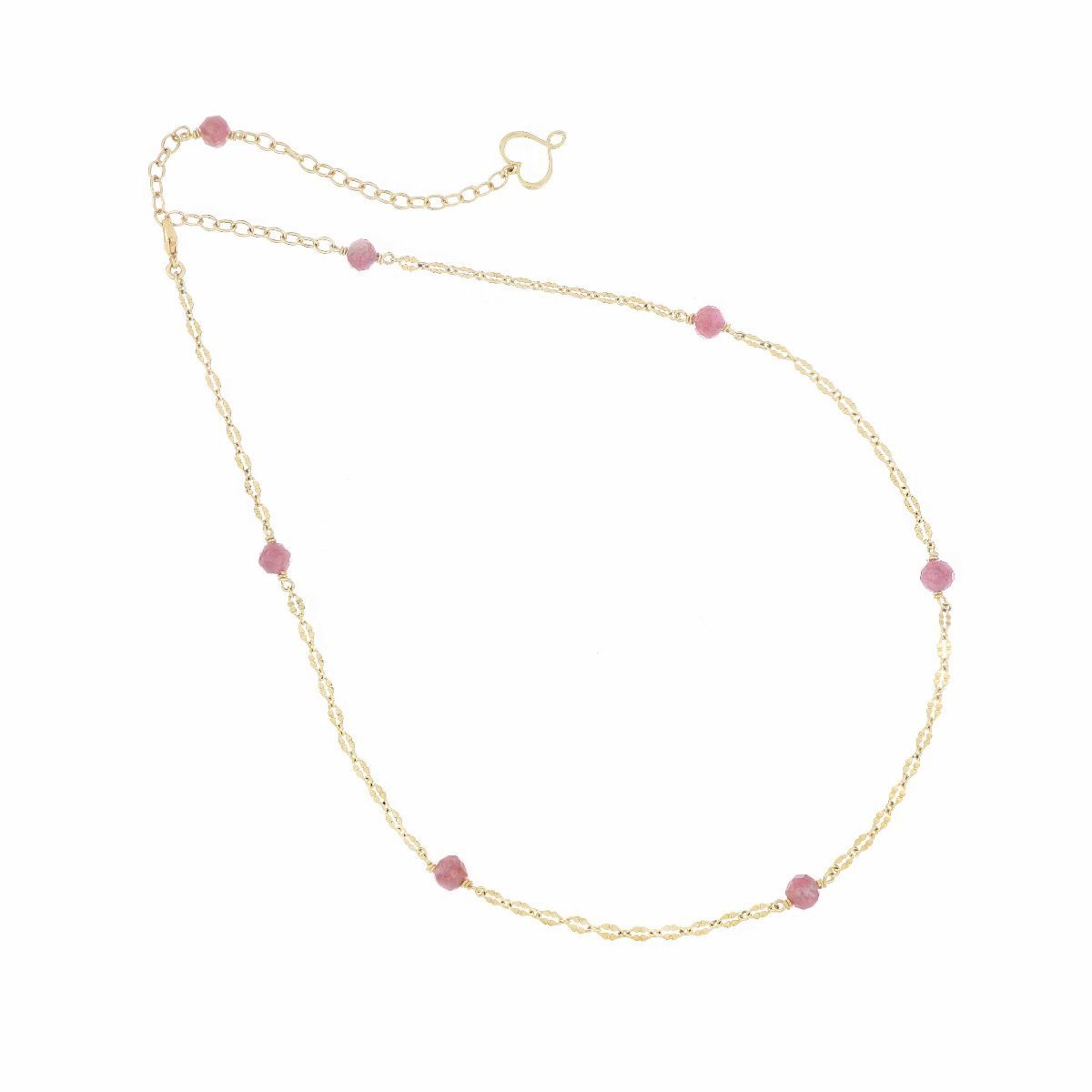 GIROCOLLO PIETRE DI TORMALINA ROSA