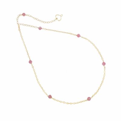 GIROCOLLO PIETRE DI TORMALINA ROSA