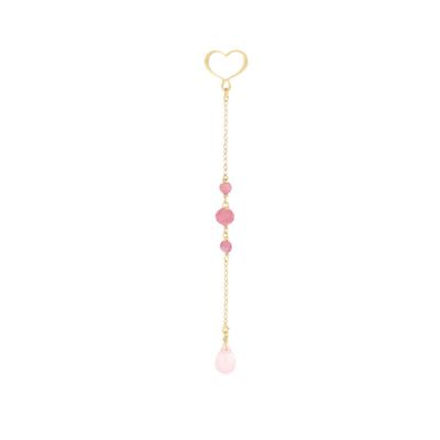 ORECCHINO ONDA ROSA LUNGO