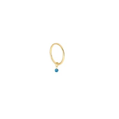 PIERCING 9,5 MM DIAMANTE NUDO BLU 0,05 CT