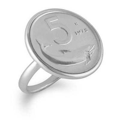 ANELLO 5 LIRE IN ARGENTO 925 piccolo