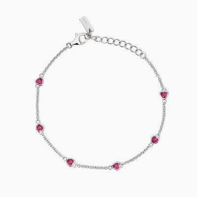 Bracciale con rubini sintetici taglio cuore Lolita