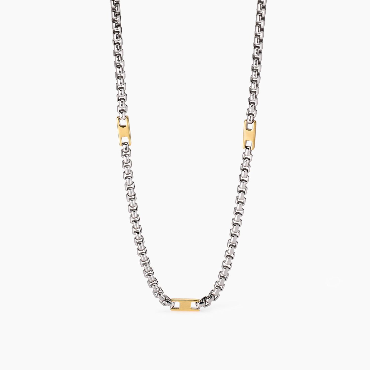 Collana uomo con elementi placcati oro Active