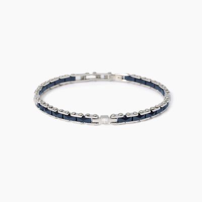 Bracciale con inserti in ceramica blu Outside