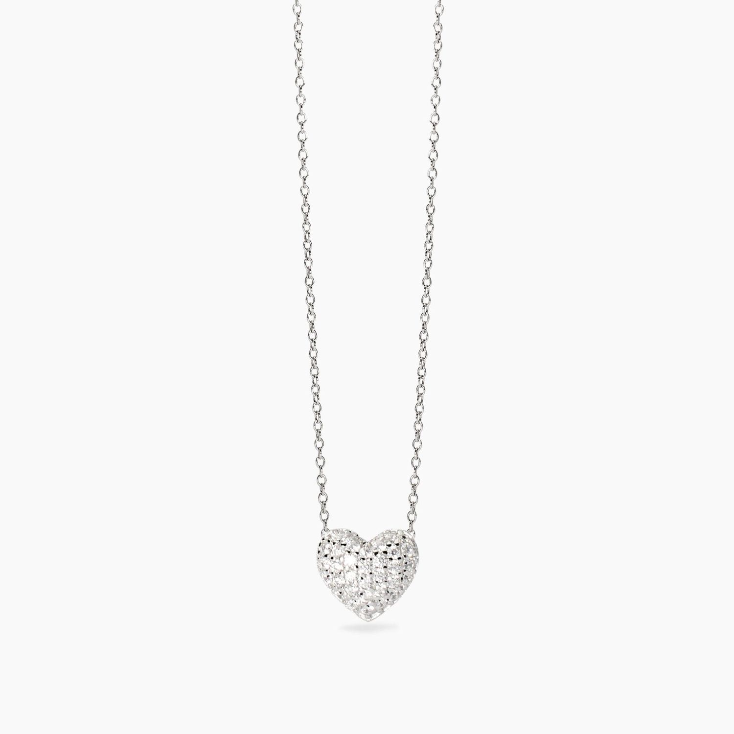 Girocollo in argento con fiore in zirconi Feeling