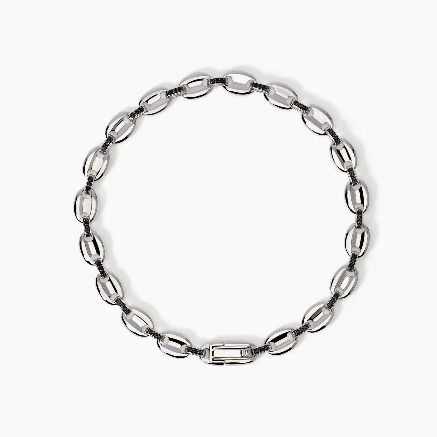 Bracciale uomo con maglia marina e zirconi Oceano