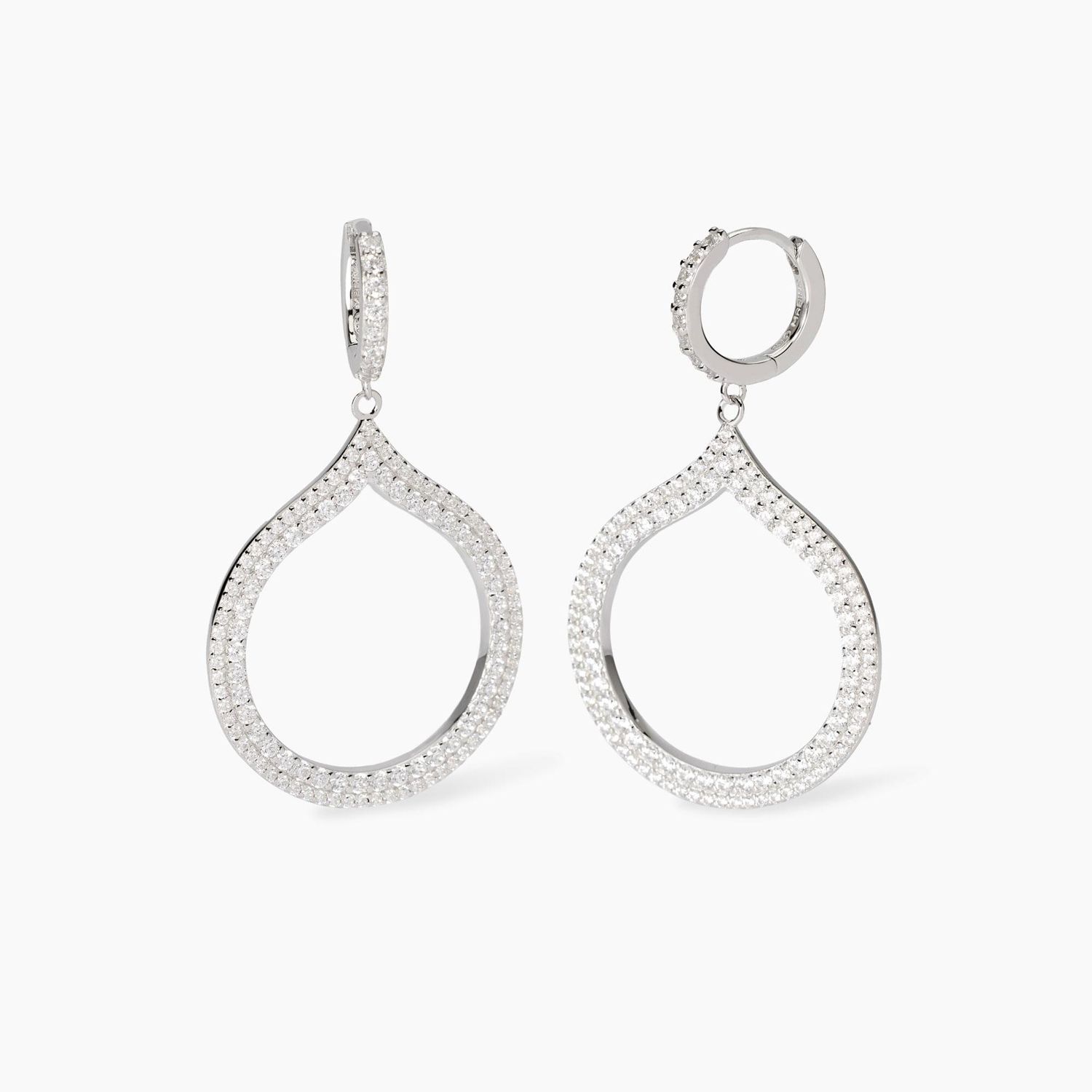 Orecchini a cerchio con pendente goccia Penelope