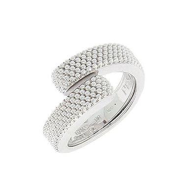 Anello &quot;Pixel&quot; in argento rodiato