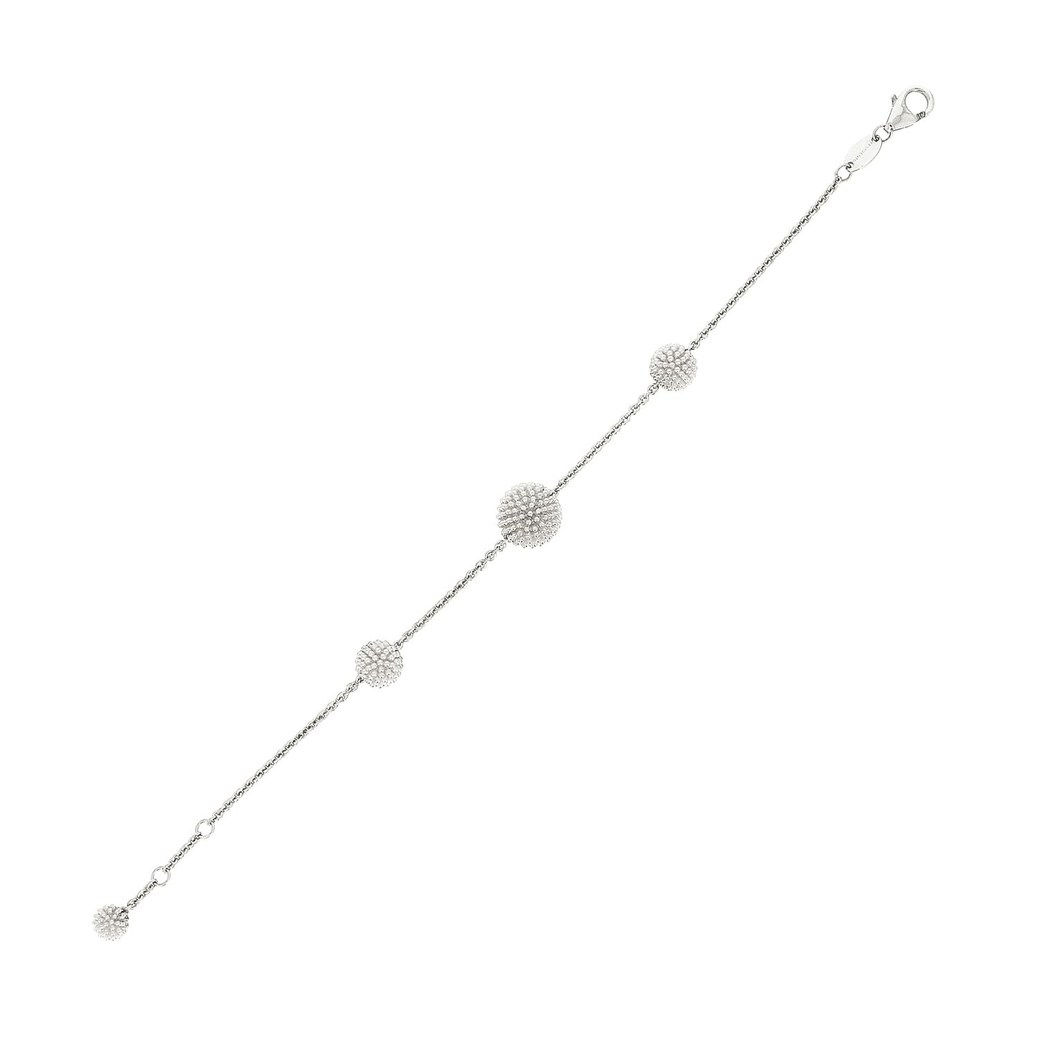 Bracciale &quot;Pixel&quot; in argento rodiato