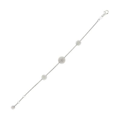 Bracciale &quot;Pixel&quot; in argento rodiato