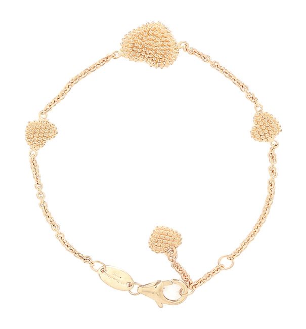 Bracciale &quot;Pixel&quot; CUORI in argento dorato