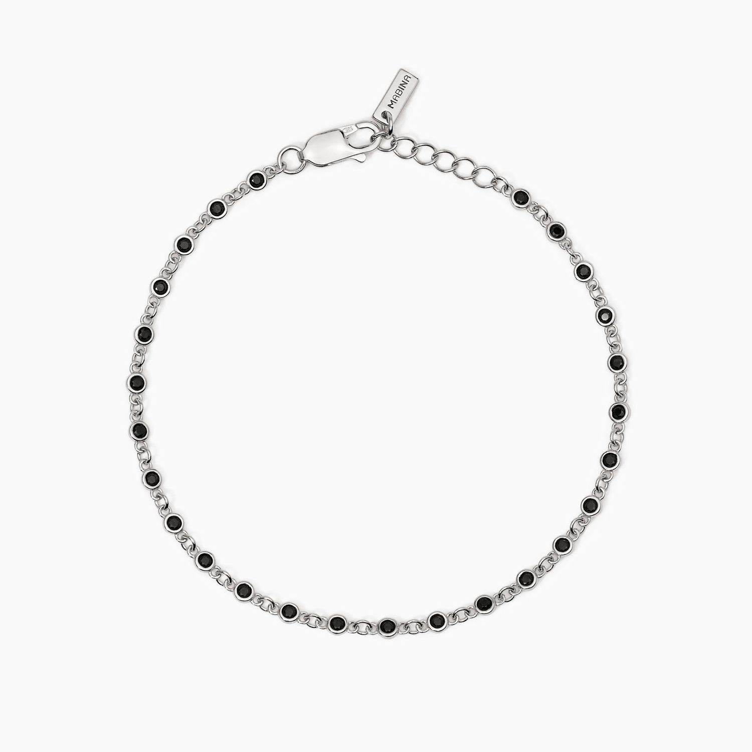 Bracciale uomo in argento con zirconi neri Skyline