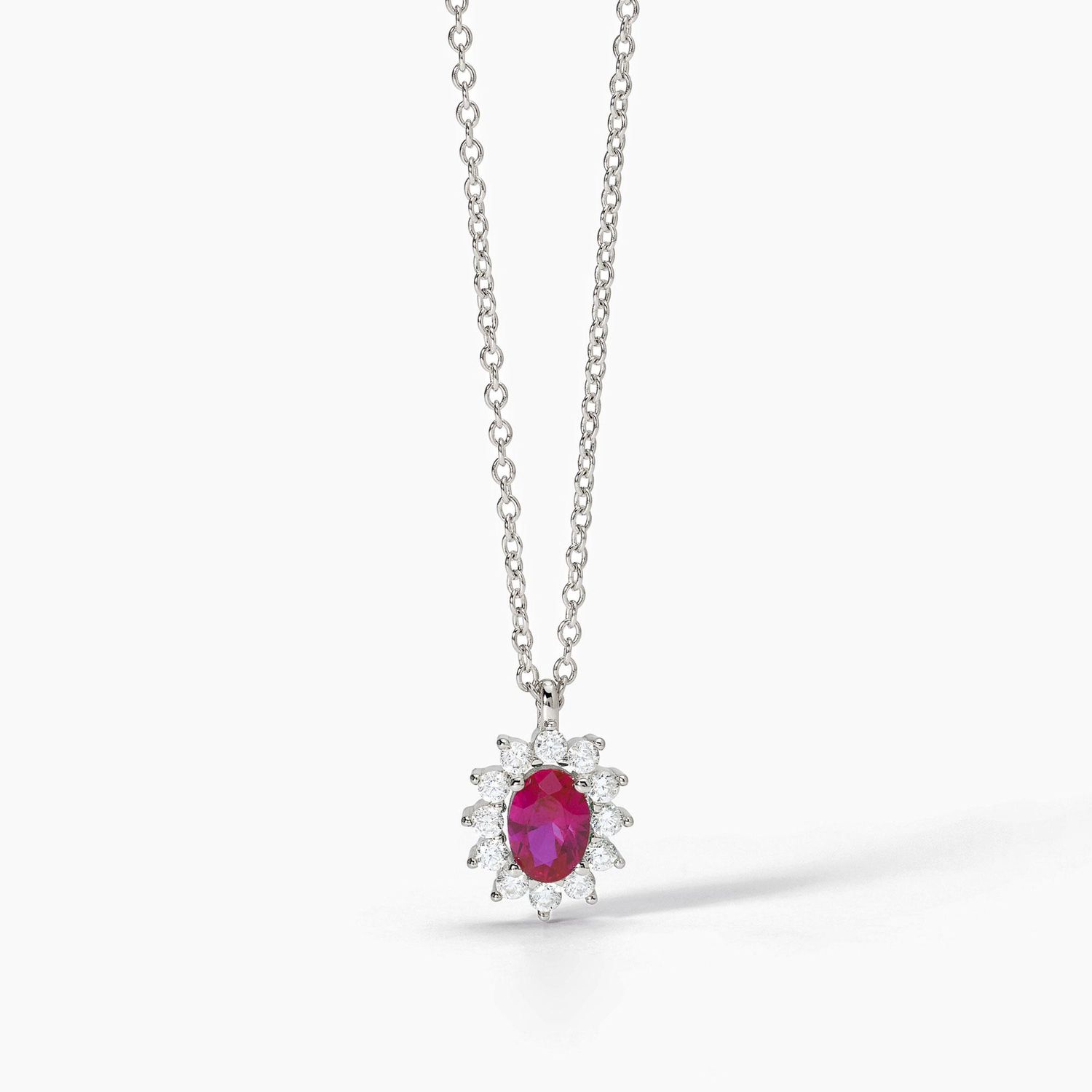 Girocollo in argento con rubino sintetico COOL OR RÉTRO?