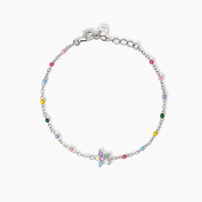 Bracciale bimba con fiorellini smaltati Flora