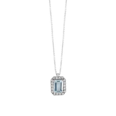 Collier STEPHANIE con diamanti e acquamarina