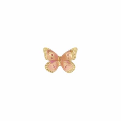 ORECCHINO FARFALLA SMALTO ROSA