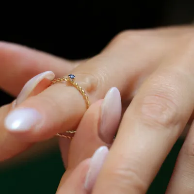 ANELLO Filodamore prezioso intrecciato oro GIALLO 9 kt
