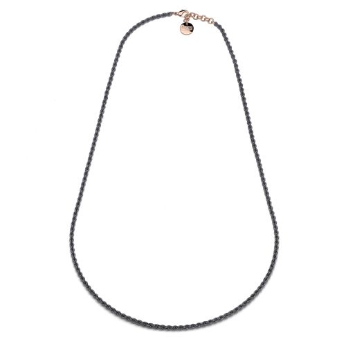 Collana lunga nera corda Collana lunga nera corda