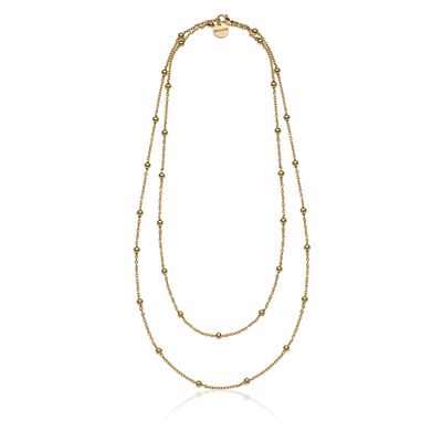 Collana in bronzo dorato con sfere