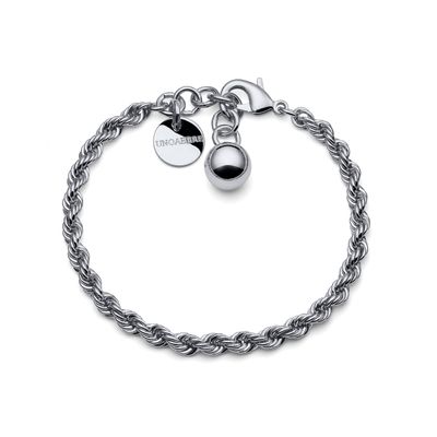 Bracciale argentato corda