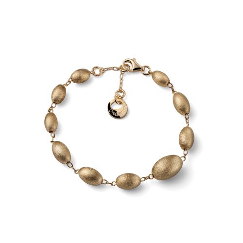 Bracciale in argento dorato satinato
