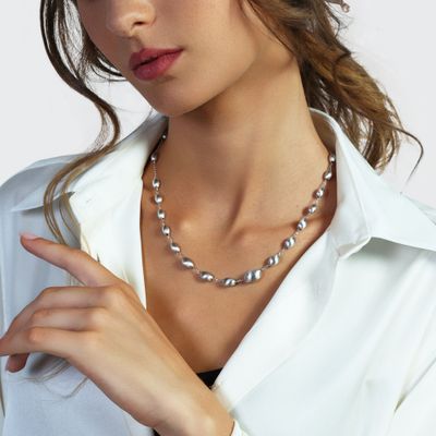 Collana in argento satinato